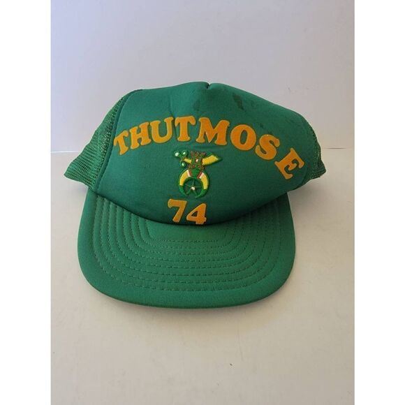 San Sun Men's Green Thutmose Temple Freemasons 5 Panel Baseball Cap One Size - Picture 1 of 3